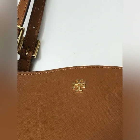 Tory Burch Emerson Handbag Tote Bag Brown Leather Ladies From Japan Used - Picture 11 of 12